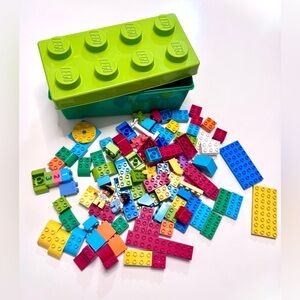 LEGO Duplo Classic Brick Colorful Building Blocks Set with Green Storage Box